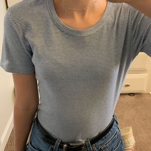 Brandy Melville Baby Blue Stripped Shirt